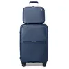 Image de British Traveller Set de 2 Valise Cabine Rigide Légère 55x40x22cm Valises de Voyage à 4 roulettes et Serrure TSA+Vanity Case Marine