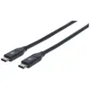 Image de Cable Usb-c Manhattan Super Speed ??+ Usb 3.2 Gen 2, C Male/c Male, 10 Gbit/s, 1 M, Noir