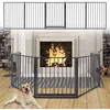 Image de XMTECH Barrière Pare feu pliable avec portillon Barriere de securite enfant-Animaux 3M 5 panneaux protection feu cheminée et