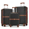 Image de Kono Set de 3 Valises de Voyage Rigides (55/66/76cm) ABS+PC - Valise Cabine Légère & Durable 4 Roues & Serrure de Sécurité Noir