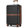 Image de Kono Valise de Voyage Grande Taille 76.5x50.5x29cm ABS+PC Rigide Valise avec 4 roulettes et Serrure Trolley de Voyage 94L Noir
