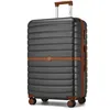 Image de Kono Valise de Voyage Grande Taille 76.5x50.5x29cm ABS+PC Rigide Valise avec 4 roulettes et Serrure Trolley de Voyage 94L Gris