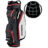 Image de COSTWAY Sac de Club de Golf avec 14 Compartiments Séparés 8 Poches Capuche Anti-Pluie Bandoulière Sac Isotherme Léger en Nylon Noir