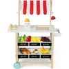 Image de COSTWAY Chariot à Glace Marchande Crème Glacée avec 6 Glaces Chariot à Roulettes 795x295x100 CM b pour Enfants 3 Ans+ Rouge