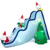 Image de COSTWAY 220 CM Décoration Gonflable de Noël avec 6 Lumières LED 3 Ours Polaires Toboggan et Sapin de Noël pour