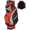 Image de COSTWAY Sac de Golf Portable Debout au Sol avec 14 Compartiments Séparés7 Poches Capuche de Pluie Bandoulière Poignée en PVC Noir