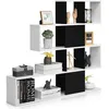 Image de COSTWAY Bibliothèque à 5 Niveaux 120x195x109 CM Étagère de Rangement avec Dispositif Anti-basculement et Patins Antidérapants Noir