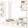 Image de COSTWAY Miroir LED de Maquillage Hollywood Grossissement 3X Contrôle Tactile Éclairage Rglables Mural ou sur Table 18 Ampoules