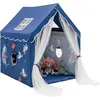 Image de GOPLUS Tente de Jeu Enfant avec Tapis Épais et 2 Fenêtres et Gaze Tente Portable pour Chambre Salonge 12+ MoisBleu