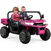 Image de COSTWAY Voiture Électrique 2 Places Enfant 12V 2 Moteurs avec Télécommande 24 G 3-8 KM/H Charge 50KG 3-8 Ans Rose