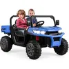 Image de COSTWAY Voiture Électrique 2 Places Enfant 12V 2 Moteurs avec Télécommande 24 G 3-8 KM/H Charge 50KG 3-8 Ans Bleu