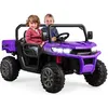 Image de COSTWAY Voiture Électrique 2 Places Enfant 12V 2 Moteurs avec Télécommande 24 G 3-8 KM/H Charge 50KG 3-8 Ans Violet