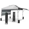 Image de COSTWAY Tonnelle de Jardin Barnum Instantanée 3x3m avec Double Auvents 125x3cm Imperméable Sac à Roulettes Hauteurs Réglable Blanc
