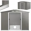 Image de Abri de Jardin Métal 474M2 - RELAX4LIFE - 260X207X181CM - Tôle d’Acier Galvanisée - 859M3- Double Porte Coulissante - Gris Clair