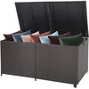 Image de GOPLUS 662L Coffre de Rangement 150x77x72cm en Rotin PE Boîte de Rangement avec Couvercle Malle de Rangement pour JouetsMarron