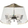 Image de COSTWAY Moustiquaire Cylindrique pour Parasol/Tonnelle 25-3M avec 2 Portes Double Fermeture Éclair Cordon de Serrage Réglable Beige