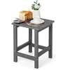 Image de COSTWAY Table Basse de Jardin en HDPE L36 x P36 x H47 CM Anti-UV Charge max.:100 KG Table d’Appoint Intérieur Extérieur Gris