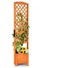 Image de COSTWAY Jardinière sur pied avec Treillis en Bois de Sapin 545x52x180CM Bac à Fleurs avec Trous de Drainage pour Plantes