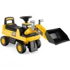 Image de COSTWAY Jouet Bulldozer Porteur Enfants avec Volant Godet Réglable Bouton Klaxon Stockage de Siège 25kg 1-3 Ans