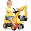 Image de Costway Jouet Excavatrice Porteur Enfants Avec Seau Rotatif, Roues Anti-dérapantes, Charge 25kg, Pour Enfants De 1-3 Ans