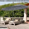 Image de COSTWAY Parasol Double de Jardin XXL - 470x280x245 cm avec 12 Baleines Système à Manivelle Cadre Métal Toile Polyester Gris