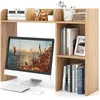 Image de GOPLUS Bibliothèque de Bureau en Bois avec Plusieurs Tablettesavec Dispositif Anti-Basculement94x25x74CMNaturel