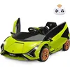 Image de Lamborghini SIAN Voiture Électrique 12V Enfant Télécommande 24G Klaxon Musique 2 Portes Papillons Vitesses 3-5km/h Vert