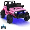 Image de DREAMADE Voiture Électrique Enfants 2 Places 12V avec Ceinture de Sécurité Télécommande Lumières Musique USB Charge 35 kg