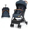 Image de Costway poussette canne pliable bébé 6-36 mois avec dossier et repose-pieds réglables, auvent, moustiquaire (bleu)