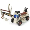 Image de Tracteur Électrique - GOPLUS - Voiture Pelleteuse Enfants 3 Ans+ - Pelle Flexible - Espace de Rangement - Gris