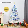 Image de Sapin de Noël Artificiel - RELAX4LIFE - 210CM - Arbre de Noël en PVC - 950 Branches - Pied en Métal - pour Maison Bureau - Blanc