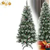 Image de RELAX4LIFE Sapin de Noël 180 cm en PVC Ignifuge Arbre de Noël Réaliste avec Flocons de Neige et Fruits Rouges pour Fête-Noël