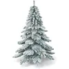 Image de RELAX4LIFE Sapin de Noël Automatique 180cm avec Pied en Métal Arbre de Noël Couvert de Neige pour Décoration de Fête/Noël
