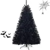 Image de Sapin de Noël Artificiel - RELAX4LIFE - 180CM - Arbre de Noël Automatique en PVC Ignifuge - 1036 Branches - Pied en Métal - Noir
