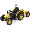 Image de COSTWAY Tracteur Electrique 12V 7AH -Télécommande 2.4G 3-8 km/h Remorque Détachable MP3 Port USB pour Enfants 3 - 8 Ans Jaune