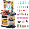 Image de Cuisine Enfants COSTWAY 38 Accessoires Jouet Dînette Lumières et Sons Réalistes Cadeaux de Noël - dAnniversaire 3 Ans+ Bleu