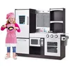 Image de COSTWAY Cuisine Enfant en Sapin Non Toxique avec Réfrigérateur à 2 Niveaux Évier pour Enfant de 3+ Ans 97 x 30 x 95 cm