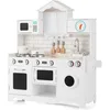 Image de Costway Cuisine Enfants En Forme Maison Avec Horloge, Avec Lumière & Effet Sonore, Machine À Laver, Micro-ondes & Évier