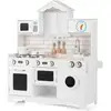 Image de Costway cuisine enfants en forme maison avec horloge, cuisiniere enfants avec lumière & effet sonore, machine à laver, micro-ondes & évier, jeu de cuisine pour garçons filles de 3 ans+