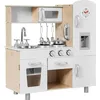 Image de COSTWAY Cuisine Enfants en Bois 3 Ans+ Téléphone & Horloge Inclus Lumière & Effet Sonore 6 Accessoires