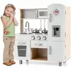 Image de Costway cuisine enfants avec téléphone & horloge, cuisiniere enfants avec lumière & effet sonore, distributeur d'eau & boutons de simulation, jeu de cuisine pour garçons filles de 3 ans+(naturel)