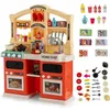 Image de Cuisine Enfants COSTWAY 42 Accessoires Jouet Dînette Lumières et Sons Réalistes Cadeaux de Noël - dAnniversaire 3 Ans+ Orange