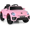 Image de Costway Volkswagen Beetle Voiture Électrique 12v Avec Télécommande 2,4g,charge 30kg Pour Enfants De 3-8 Ans Rose