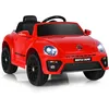 Image de Costway Volkswagen Beetle Voiture Électrique 12v Avec Télécommande 2,4g,charge 30kg Pour Enfants De 3-8 Ans Rouge