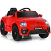 Image de COSTWAY Volkswagen Beetle Voiture Électrique 12V/45 Ah pour Enfants 3-8 AnsTélécommande 2.4G LED USB Radio Klaxon Rouge