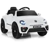 Image de Costway Volkswagen Beetle Voiture Électrique 12v Avec Télécommande 2,4g,charge 30kg Pour Enfants De 3-8 Ans Blanc