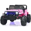 Image de COSTWAY Voiture Electrique 12V/7Ah pour Enfants Télécommande 24G 2 Moteur MP3 USB Klaxon Vitesse Max 6km/h 3-8 Ans Rose.