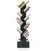 Image de COSTWAY Bibliothèque en Forme à Arbre Étagère de Livres avec Tiroir en Tissu Style Industriel 38 x 215 x 1495 cm Noir