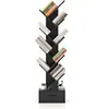 Image de Costway bibliothèque à 10 niveaux en forme arbre avec tiroir tissu pliable style industriel, bibliothèque meuble de rangement pour salon, bureau, chambre noir