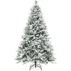 Image de Costway Sapin De Noël Artificiel Avec Lumières Led Et Fonction Minuterie, Arbre De Noël Avec Aiguilles, Vert (180 Cm)